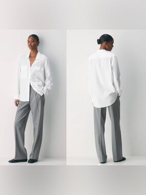 NWOTS Babaton Utility Button up Shirt Sz L 
White